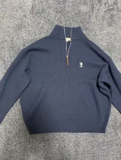 ネイビー ハイネック セーター