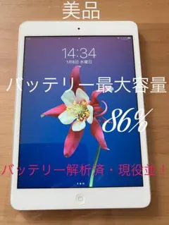 Apple iPad mini2 Wi-Fi 16GB バッテリー最大容量86%
