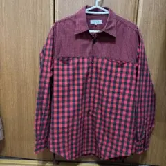 a.v.v HOMME 赤黒チェック 長袖シャツ L