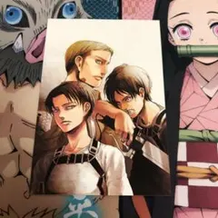貴重　団長　エレン　リヴァイ 進撃の巨人　ポストカード