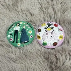 スタジオジブリ ハウルの動く城 千と千尋の神隠し 刺繍缶バッジ 2個セット
