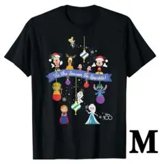 ディズニー100周年 クリスマスホリデー レディース　Tシャツ　M ブラック