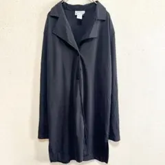 美品 ニットミックス カーディガン 開襟長袖 【L】 黒 ポリエステル 羽織のサムネイル
