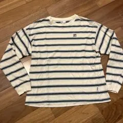 FILA ホワイトストライプ 長袖カットソー S