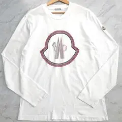 MONCLER 長袖 Tシャツ ビッグ ロゴ マグリア 透かし ホワイト Mのサムネイル