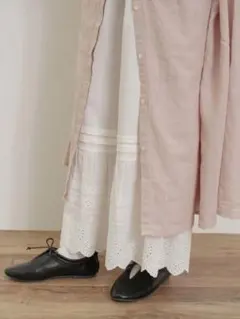 Samansa Mos2カット切替ペチパンツ 白