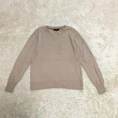 【美品】コムサイズム Vネック 長袖ニット S ベージュ