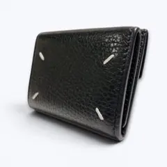 美品 Maison Margiela三つ折り財布 4ステッチ ブラック レザーのサムネイル