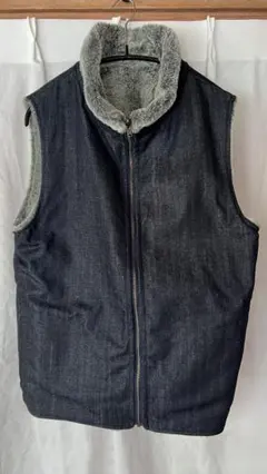 グリーンクロージング　ボアベスト　デニム　L