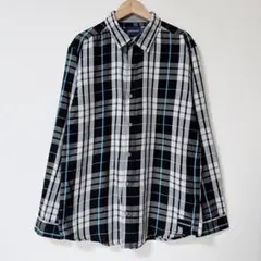 カルバンクラインジーンズ チェック シャツ 襟長袖 XL 黒白青 綿 カジュアルのサムネイル