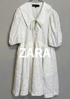 お値下げしましたZARA ビッグカラー パフスリーブ ミニワンピース　チュニック