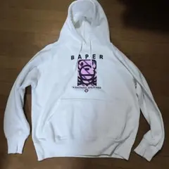 希少　y2k BAPE ホワイト フード付きパーカー 2000年モデル