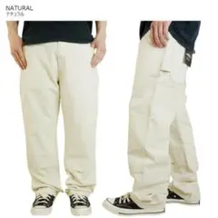 W32L30新品ディッキーズDICKIESダブルニーペインターワークパンツオフ白のサムネイル
