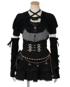 LIZLISA リズリサ はしごリボンフリルアームウォーマーニット ブラック