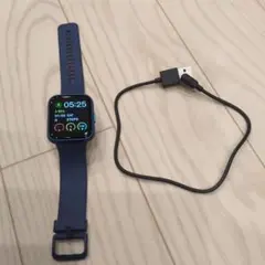 ネイビー スマートウォッチ 本体 充電ケーブル付き
