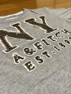アバクロ Tシャツ NYロゴ グレー 半袖 A&F