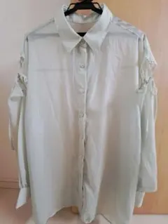 INGNI 肩スリットリボンシアーシャツ ミントグリーンM