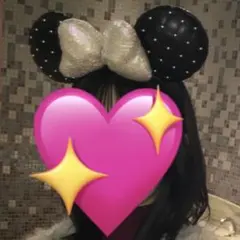 ミニー　カチューシャ　ディズニー　スパンコールリボン　黒