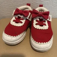 Shirley Temple リボン付きレッドスニーカー