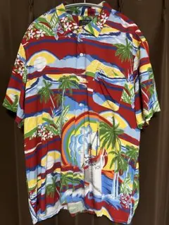美品 POLO RALPH LAUREN カジノポーカー柄 アロハシャツ 緑 - メルカリ