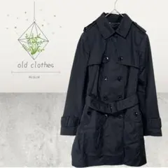 d0888 【バナナリパブリック】S ダークグレートレンチコート ベルト付き