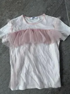 MSGM ホワイト　チュール　ピンク Tシャツ135〜145ぐらい