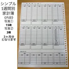 家計簿　week 3ヶ月分　NO354