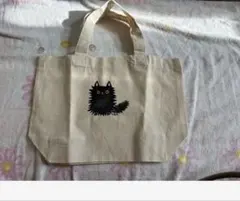 黒猫手書きミニトートバッグ最終価格