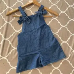 petit mainデニムショートサロペット110cm