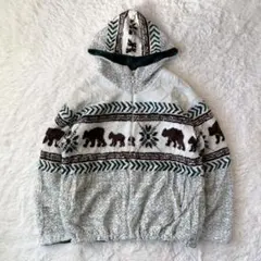 90s セントジョンズベイ ボアフリースパーカー ノルディック クマ柄 USA製