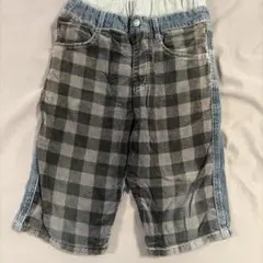 ハーフパンツ チェック柄 デニム 120cm