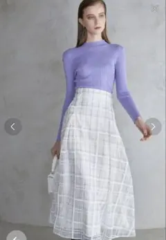 モールチェックフレアスカート　MERCURYDUO