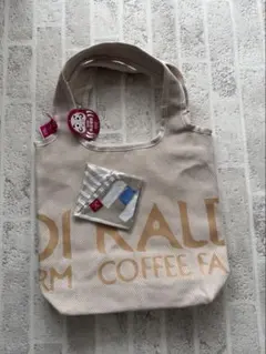 カルディ　食品福袋　トートバッグ　もへじ手拭いエコバッグ