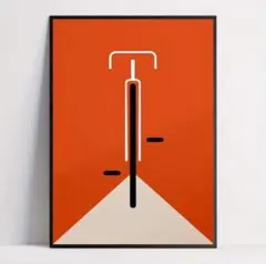 ポスター　アート　インテリア　ミッドセンチュリー　自転車　北欧　モダン　絵　A3のサムネイル
