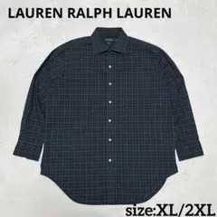RALPH LAUREN ダークグリーン XL チェック柄 長袖シャツ