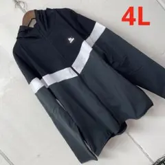 訳あり4Lサイズメンズ胸反射プリントストレッチパーカージャケット