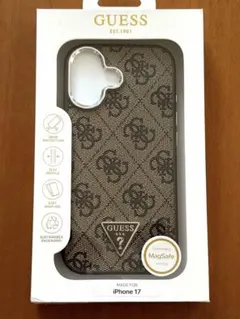GUESS ゲス iPhone17用 スマホケース ブラウン モノグラムのサムネイル