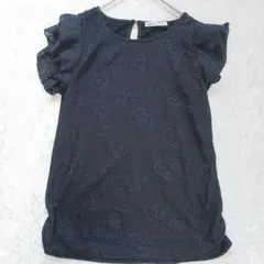 アルファベッツ アルファベット 黒 レース フリル カットソー 刺繍 総柄のサムネイル
