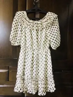 水玉模様フリルチュニック Mサイズ