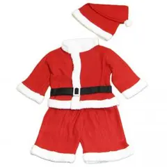 【素材もこもこタイプ】サンタ　コスプレ 子供 ベビーサンタ 男の子 100