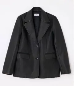 フェイクレザージャケット ブラック