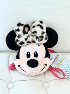 ディズニー　ミニー　ショルダーバッグ　パスケース　ヒョウ柄