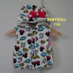 【BABYDOLL ミニーマウス フードつきフリースベスト 110 アウター】