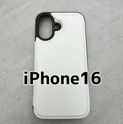 iPhone16 スマホ ケース 白 背面収納 カード収納 カバー