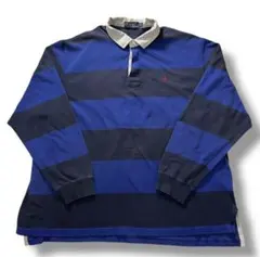 Polo Ralph Lauren ラガーシャツ ボーダー 青 ポニー bboy