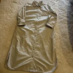 無印良品　MUJI ストライプ シャツワンピース XL