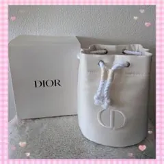 Dior CDロゴ 巾着ポーチ ホワイト ノベルティのサムネイル