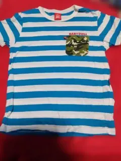 BABYDOLL ボーダー Tシャツ150 カモフラポケットのサムネイル