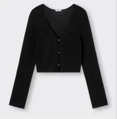 GU シアークロップドカーディガン ブラック M