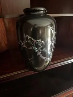 玄関・床の間に素敵な螺鈿細工 花鳥図 花瓶 高さ約30cm 玄関・床の間に素敵な螺鈿細工 花鳥図 花瓶 高さ約30cm